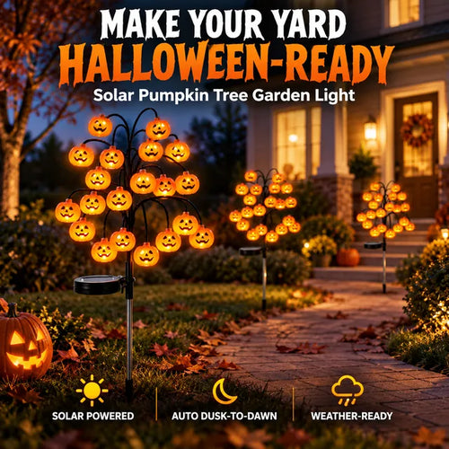lampvero® 🎃☀️ Solar Pumpkin Tree Garden Light