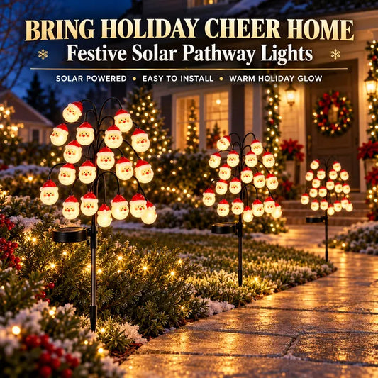 lampvero® 🎅☀️ Santa Solar Pathway Lights