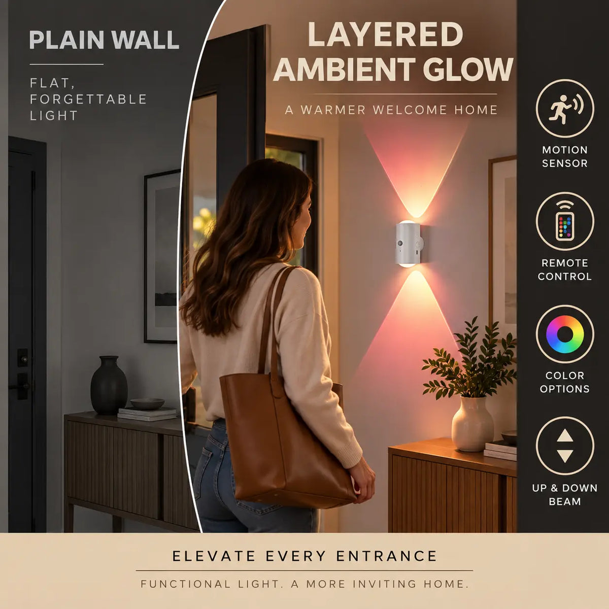 lampvero® 🌈✨ Up & Down Ambient Motion Wall Light