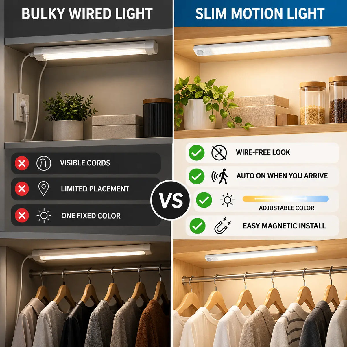 lampvero® 🧲💡 Rechargeable Motion Sensor Cabinet Light
