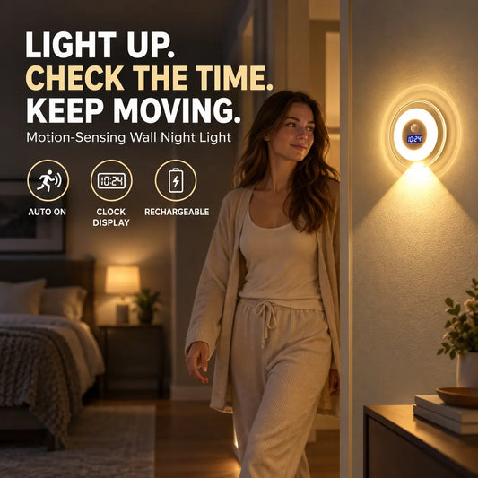 lampvero® ⏰💡 Motion-Sensing Clock Wall Night Light
