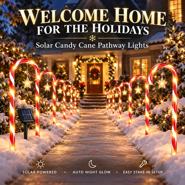 lampvero® 🍭⭐ Solar Candy Cane Pathway Lights