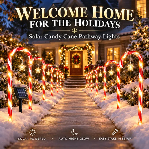lampvero® 🍭⭐ Solar Candy Cane Pathway Lights
