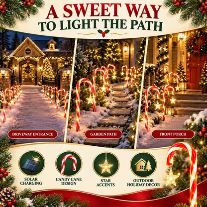 lampvero® 🍭⭐ Solar Candy Cane Pathway Lights