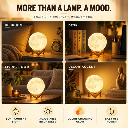 lampvero® 🌙✨ Textured Moon Lamp