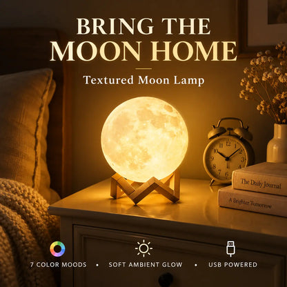 lampvero® 🌙✨ Textured Moon Lamp