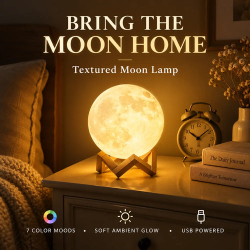 lampvero® 🌙✨ Textured Moon Lamp