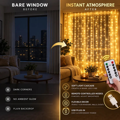lampvero® ✨🪟 USB Curtain String Lights